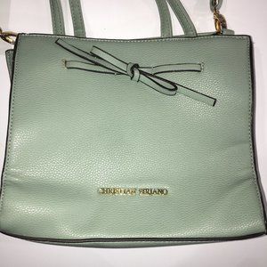 Christian Siriano Mint Bow Satchel Faux Leather